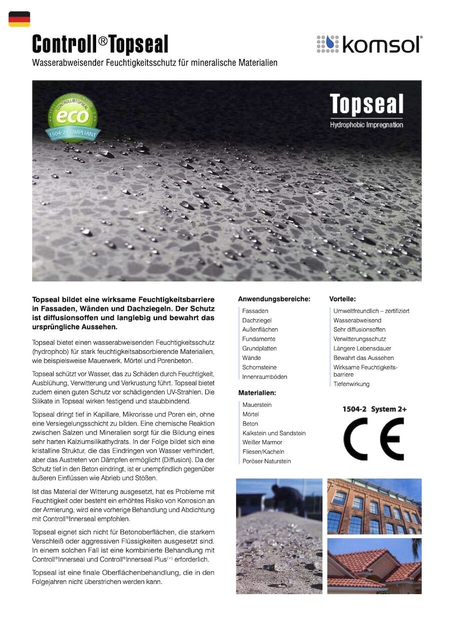 TDS Controll Topseal DE 2018 GREENLINE komsol Deutschland technisches Datenblatt